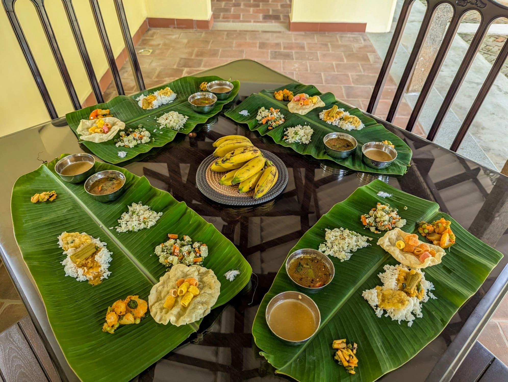 xl_10. Dining Room 2- Savor the authentic taste of South India with meals thoughtfully laid out on fresh banana leaves.