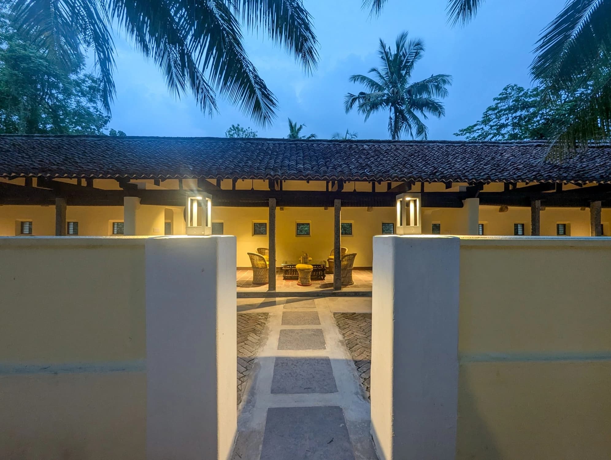 xl_20. Handwash Area- At night, lights show the way to Shruti's welcoming rooms.